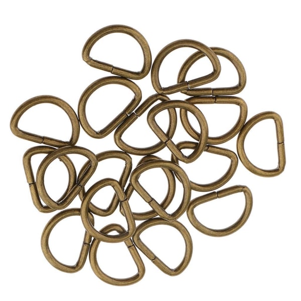 1/3/5 100 Pieces Alloy DIY D För Dee Ringar för Webbing Bronze 12x8x1.8m 1Set