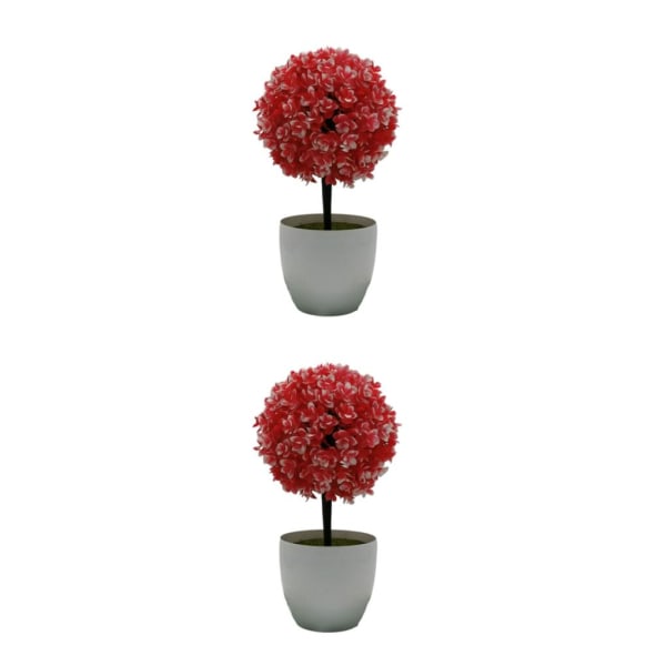 1/2 bred tillämpning konstgjord växt för ett mångsidigt hem bright red 2PCS