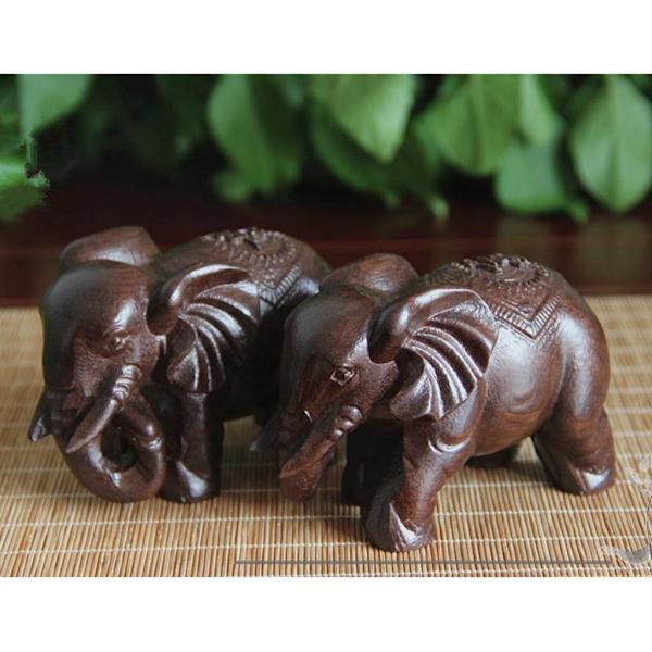 1/2/3/5 Trä Buddha Staty Staty Indien Staty Craft Ornament Elephant 5Set