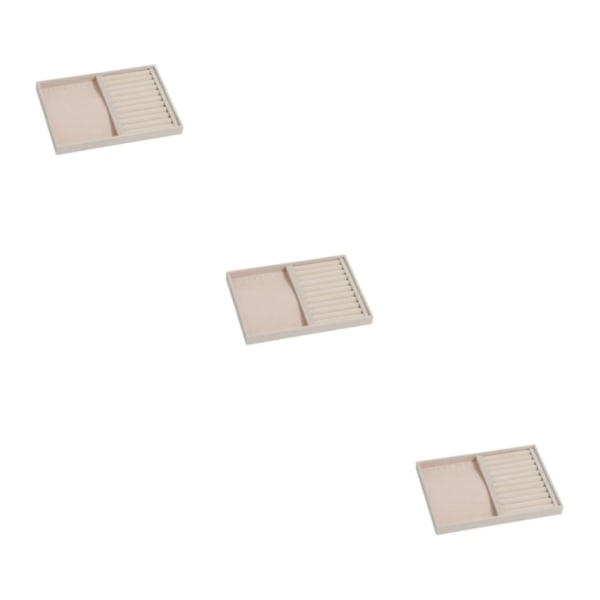 1/2/3 sammetsduk tillverkade smycken förvaringsbox stor kapacitet Beige 3Set