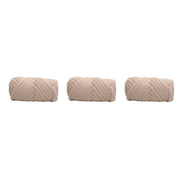 1/2/3 500G Velvet Bulky Chunky Yarn För Arm Stickkudde Beige 500g 3PCS