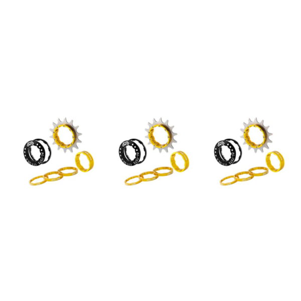 1/2/3/5 14T Single Speed ​​Svänghjul Adapter Kassett distanser gold 14T 3PCS