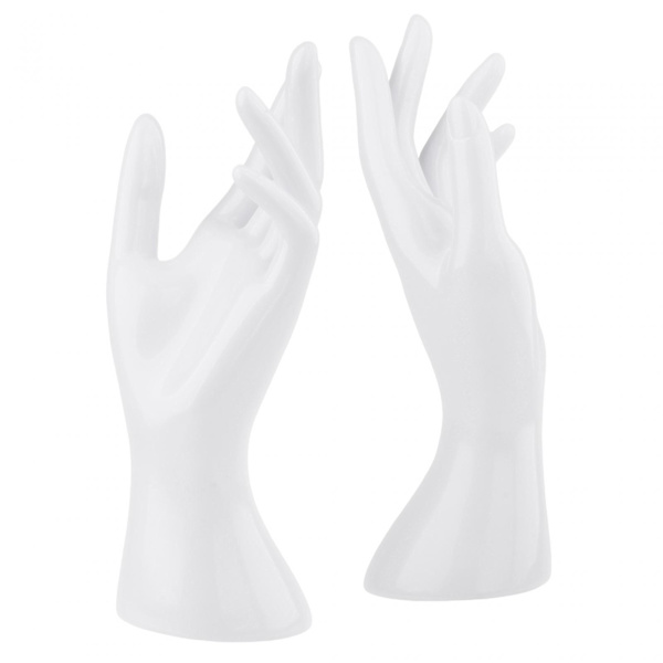 1 par kvinnlig skyltdocka hand multifunktionell för fingerring White Height 8.46 Inch