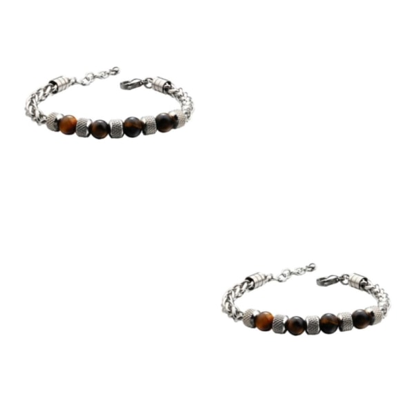 1/2/3/5 mångsidigt beaded kedja armband med fashionabla accenter tiger's-eye 2Set