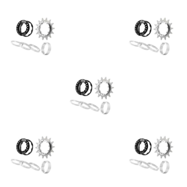 1/2/3/5 14T Single Speed ​​Svänghjul Adapter Kassett distanser silver 14T 5PCS