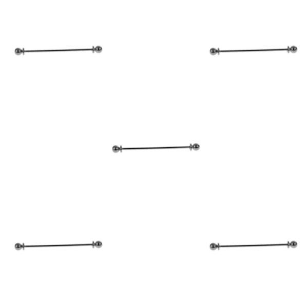 1/2/5 mäns runda huvudskjorta Krage Clip Bar Pin Clip Tie Brosch Silver 65 x 6mm 5Set