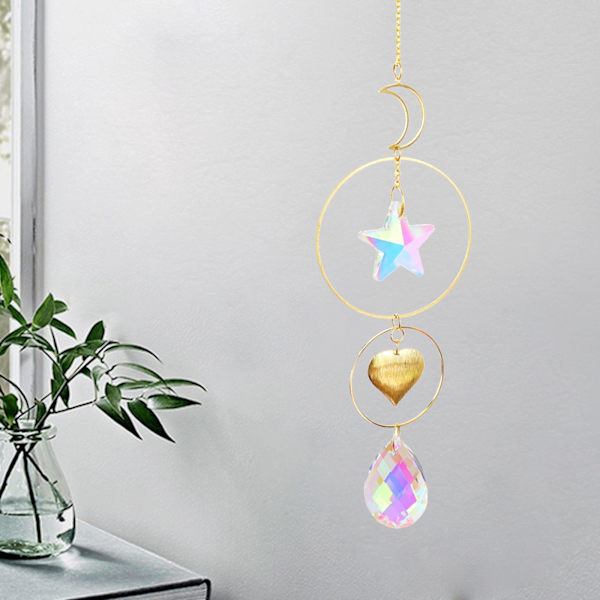 1/2/3/5 Crystal Balkong Fönsterhängande Dekor Vägg Rainbow Maker Model 4 40cm 5Set
