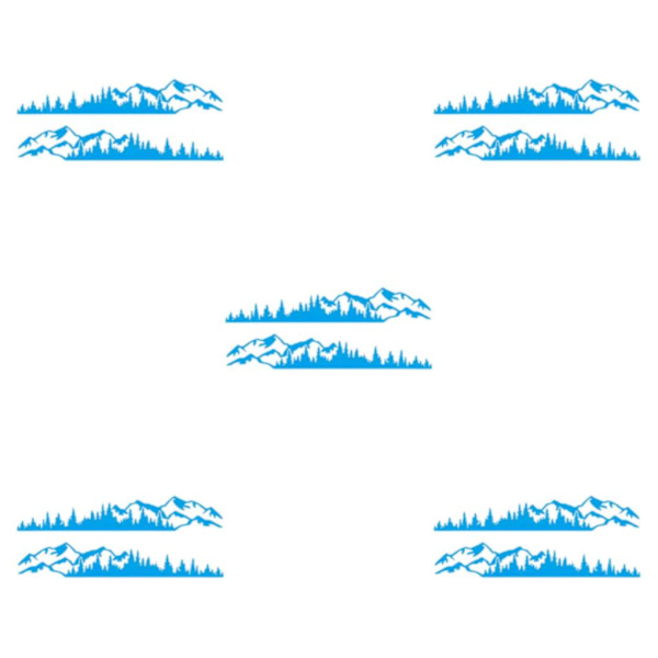 1/2/3/5 2 st PVC Mountain Forest Car Stickers Lätt att installera blue 5Set