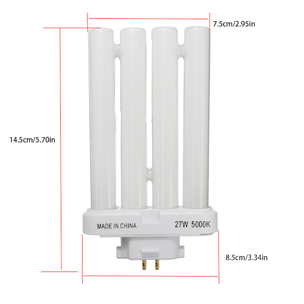 1/2/5 ABS Långvarig och energieffektiv 4-stifts bulklampa 1PCS