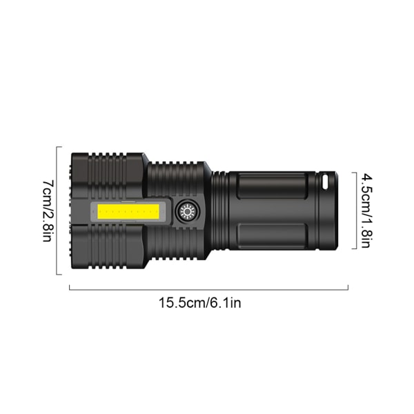 USB uppladdningsbar ficklampa ficklampa Justerbar ljus ljus 7689 | Fyndiq