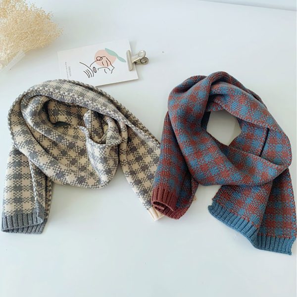 Ullmode barnscarf varm färg High-end finsömmar Grey