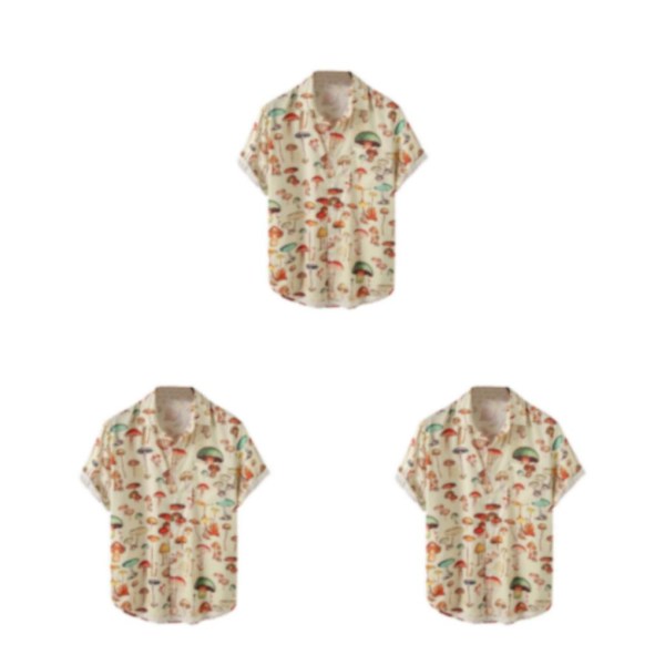 1/2/3 Fahionable och eleganta män Hawaiian hirt För sommarstranden M 3Set