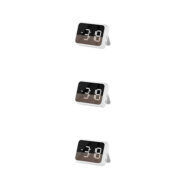 1/2/3/5 ABS Justerbar Volym Väckarklocka Med Radio - LED Stor White alarmFY502 3PCS