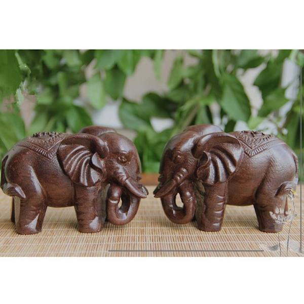 1/2/3/5 Trä Buddha Staty Staty Indien Staty Craft Ornament Elephant 1Set