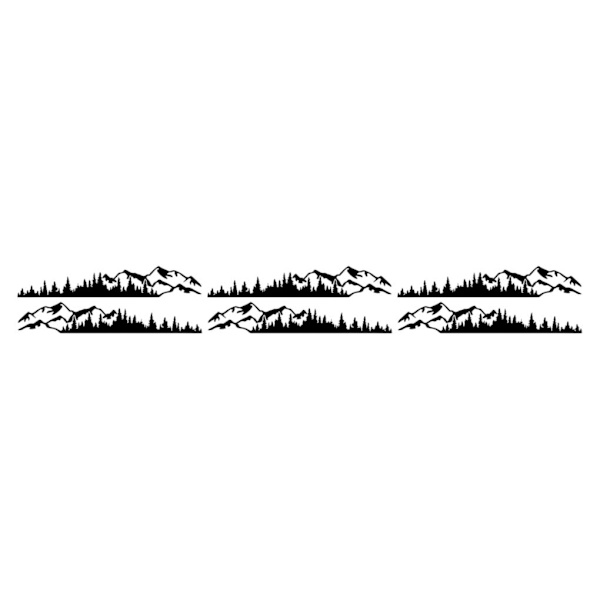 1/2/3/5 2 st PVC Mountain Forest Car Stickers Lätt att installera black 3Set