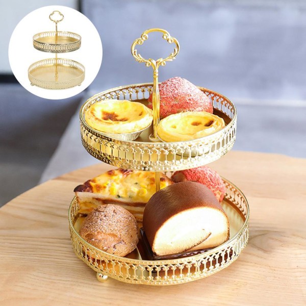 1/2/3 Nordic Texture Förvaringsbricka Dubbel Frukt Snack Förvaring Stripe Height 25cm 1Set