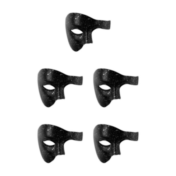1/2/3/5 Bred appliceringshalva för olika tillfällen halvansikte Black silver dot 5Set