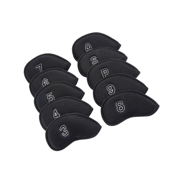 1/3 10st/Pack Meshy För Golf Iron Covers Set Headcover Fit black 1 Pc