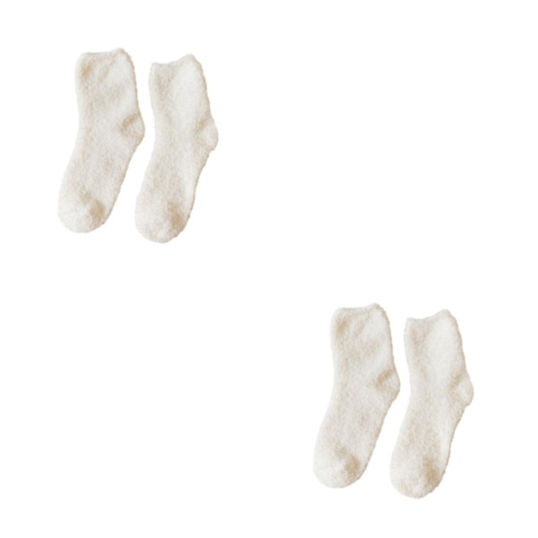 1/2/3/5 10 stycken extra tjocka och elastiska mjuka strumpor White 2PCS