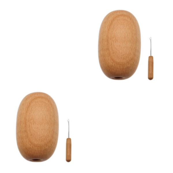 1/2/3 1 bit stoppande ägg med nål DIY Smooth Crochet 2PCS