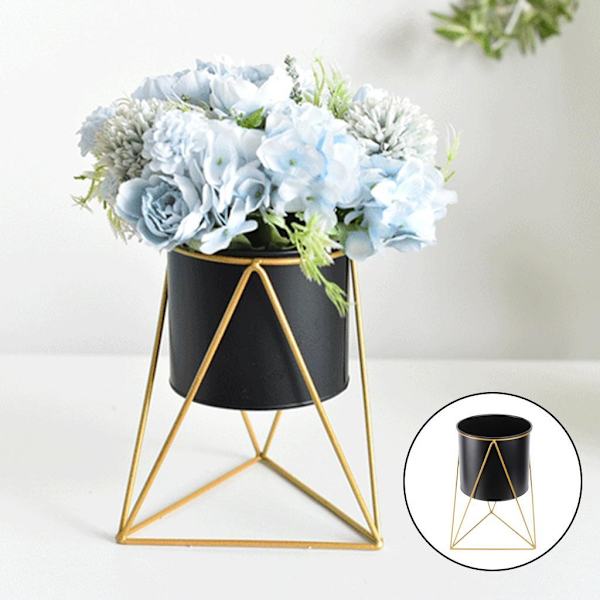 Blomkruka i metall Suckulent Krukväxtställ Nordic Style Black L