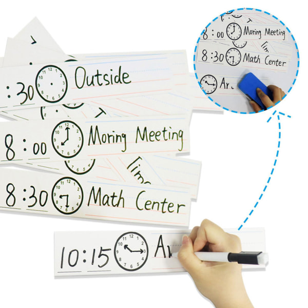 1/3 20x dagligt schema Fickdiagram raderingskort för dagisrum 1Set