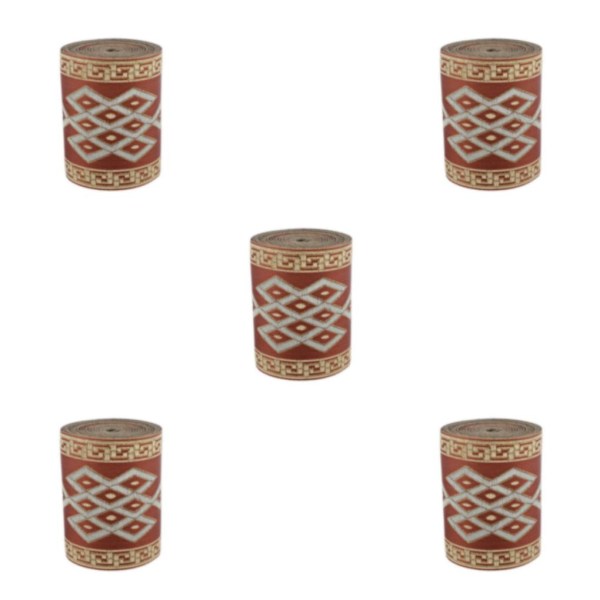 1/2/3/5 5 meter/ 5,5 Yds Jacquard Trim Wide Woven Border Ribbon Red Brown 8cm x 5M 5Set