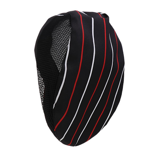 1/2 Kock Hatt Spis Cap Servitör Baker Head Wrap Restaurang Arbete Red Stripe 56-60cm 1Set