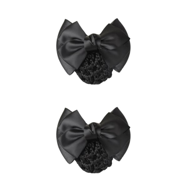 1/2/3/5 tyg lätt att bära Elastiska hårnät för moderiktiga Two Bows-black 2Set