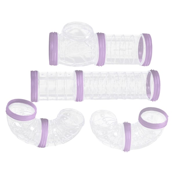 8st Hamsterrör Set Anslutna tunnlar DIY Plast Training Purple