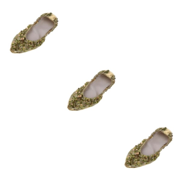 1/2/3/5 Kvinnor Tjej Magdansskor Non- För slip Soft Soles Gold L 3Set