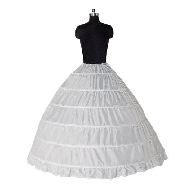 Elegant 6-bågar bröllopsbalklänning Crinoline underkjol