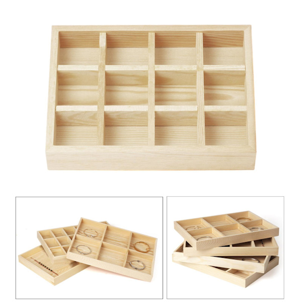 1/3/5 Smycken Display Fack Case Pärlor Hållare Ädelstensarmband 12grids 7.87x5.91x1.38 Inch 1Set