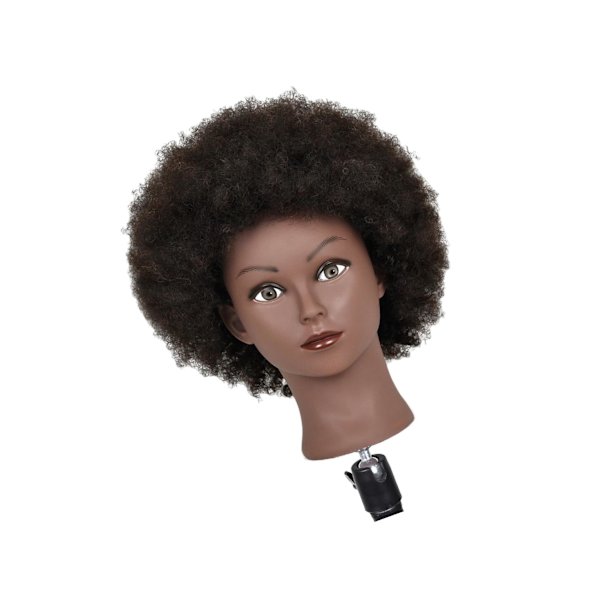 För Mångsidig Hårstyling Öva Dockhuvud Skyltdocka med Afro Light Black