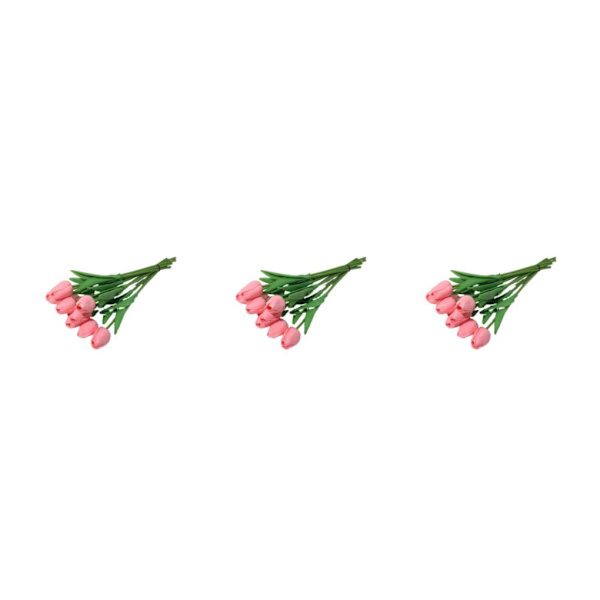 1/2/3 10påse Simulerade tulpaner Ljusa och charmiga blommor för pink 3PCS