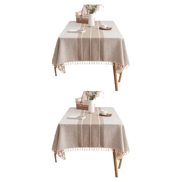1/2 Elegant och tålig duk för hem och restaurang Beige 135*135cm,1 2PCS