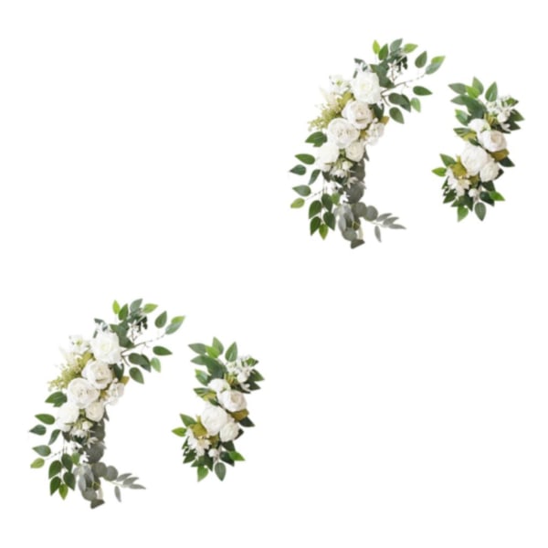 1/2/3/5 2x Elegant bröllopsbågeblommor Välkomstskyltceremoni White 2PCS