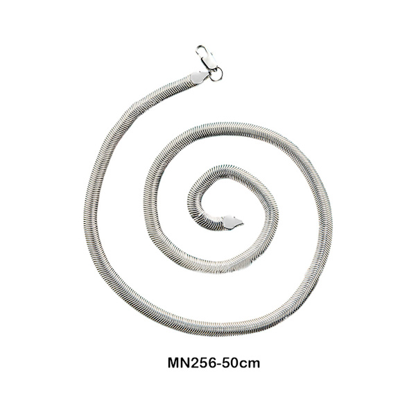 1/2/3/5 Statement-Making Silver Flat Snake Chain Halsband silver 50cm 1Set
