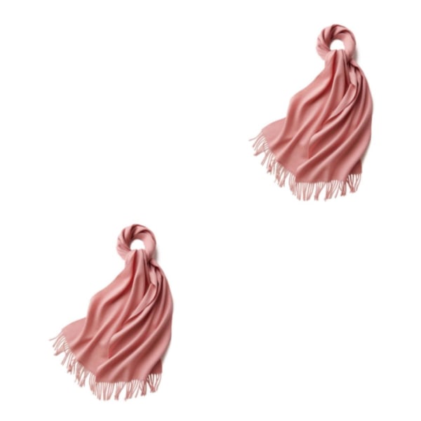1/2/3 unisex halsduk med fransar Varm och mysig tubscarf för pink 2Set