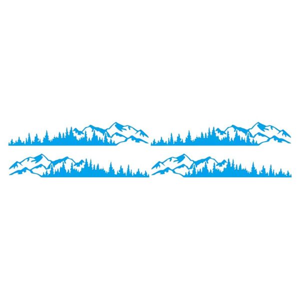 1/2/3/5 2 st PVC Mountain Forest Car Stickers Lätt att installera blue 2Set