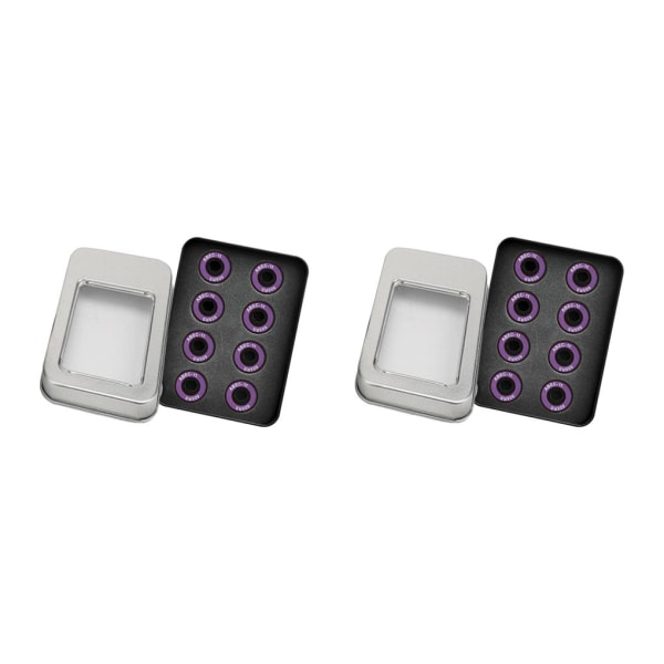 1/2 608-RS Skateboard Kullager Set om 8 Dubbla gummitätade för Purple 2PCS