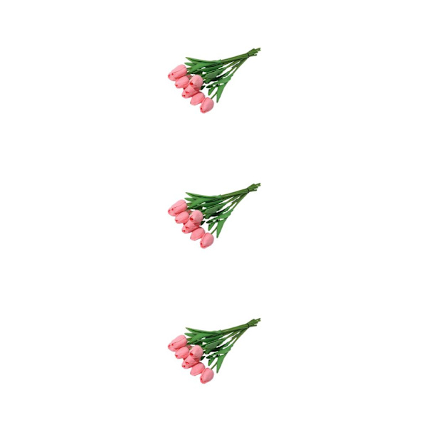 1/2/3 10påse Simulerade tulpaner Ljusa och charmiga blommor för pink 3PCS