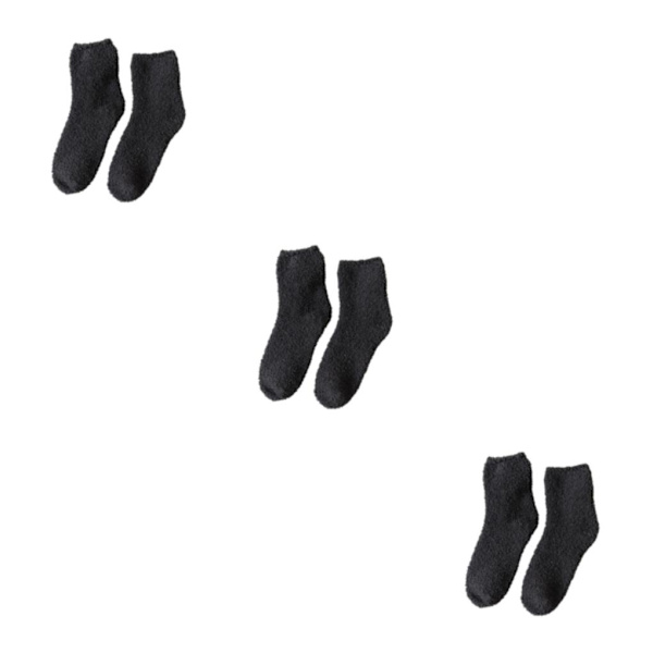 1/2/3/5 10 stycken extra tjocka och elastiska mjuka strumpor Deep Grey 3PCS