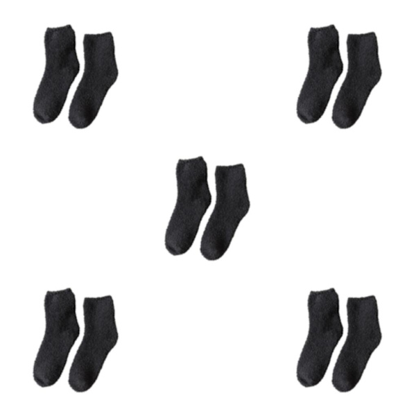 1/2/3/5 10 stycken extra tjocka och elastiska mjuka strumpor Deep Grey 5PCS