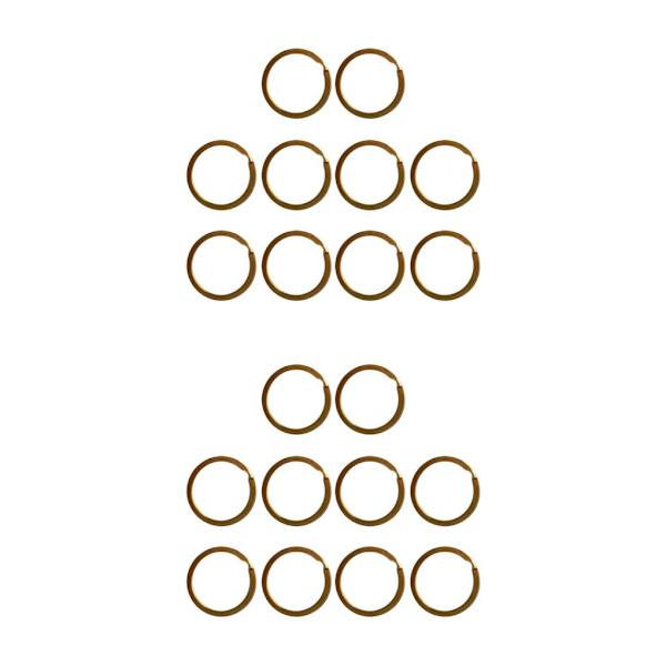 1/2/3/5 förpackning med 10 Mässing platt rund delad nyckelringar nyckel Gold 32mm 10 pcs 2PCS