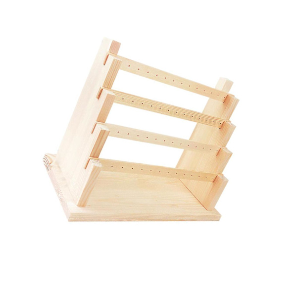 Örhängeställ Örhängehållare Displayställ Smyckesställ Wood 4 Tier
