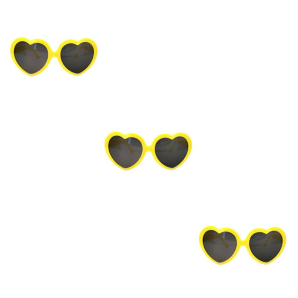 1/2/3/5 Effektglasögon Light at Night Beautiful Love Heart Yellow 14x6x13cm 3Set