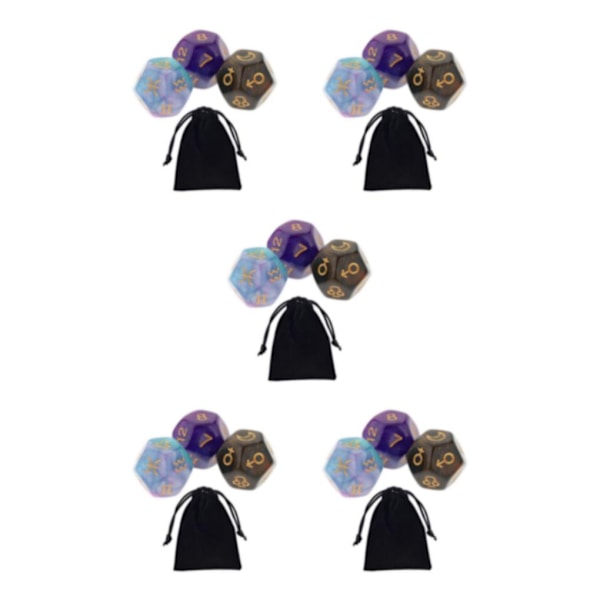 1/2/3/5 3st Akryl Astrologiska Tärningar Konstellationstärningar för Style B 5Set