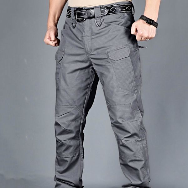 Herr Streetwear Casual Cargo Arbetsbyxor Amy Byxor Multi Gray L