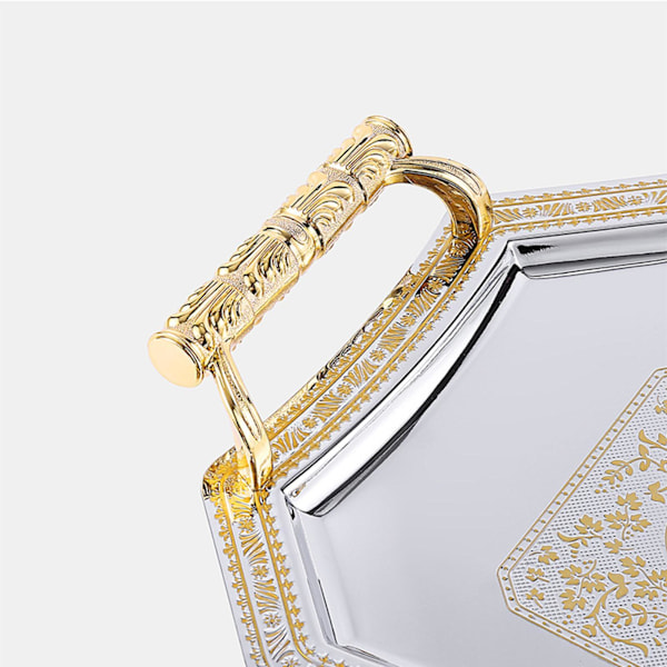 1/3/5 rostfritt stål mönster bricka Organizer Dessert bricka för gold M 1 Pc